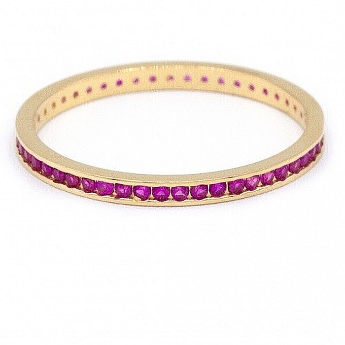 Inel de aur 14k bijuterii dama verigheta tennis rubin R12 [2]