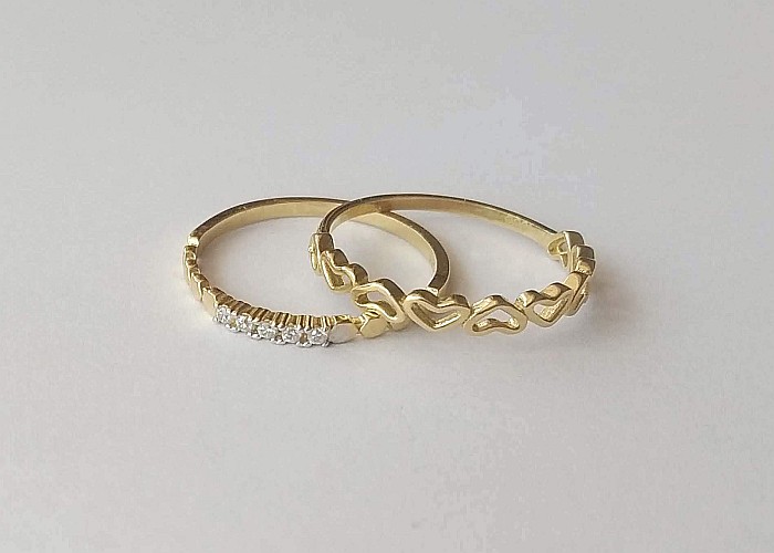 Inel de aur 14K verigheta inimioare dama masura 14 [3]