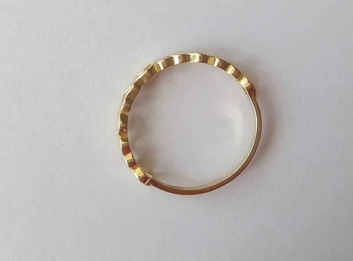 Inel de aur 14K verigheta inimioare dama masura 14 [4]