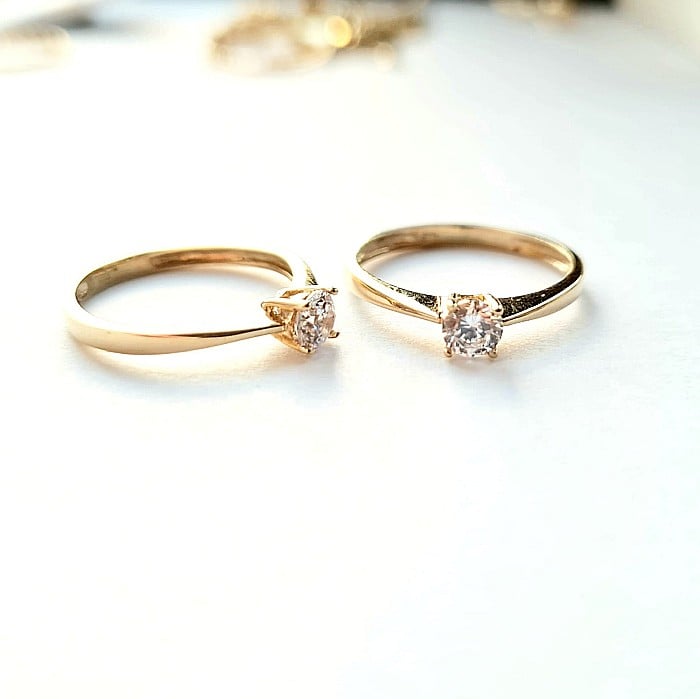 Inel de logodna din aur 14k Solitaire bijuterii dama R13 [2]
