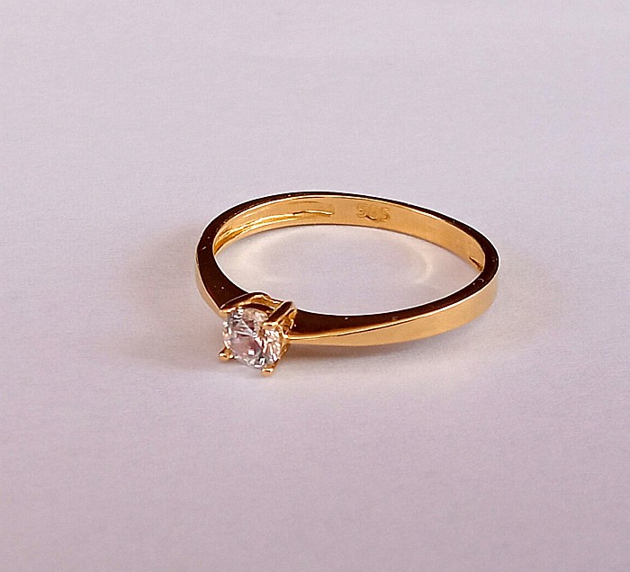 Inele de logodna din aur 14k femei Solitaire bijuterii dama R10 [4]