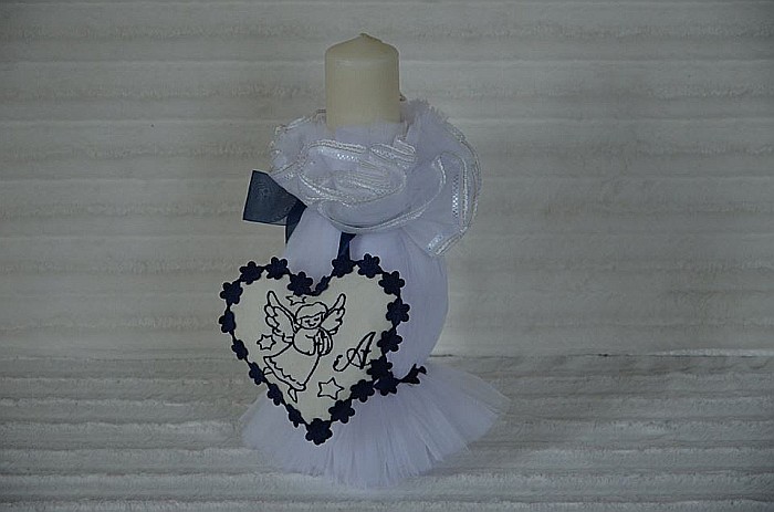 Lumanare botez biserica baiat 35 cm, Angel Blue [3]
