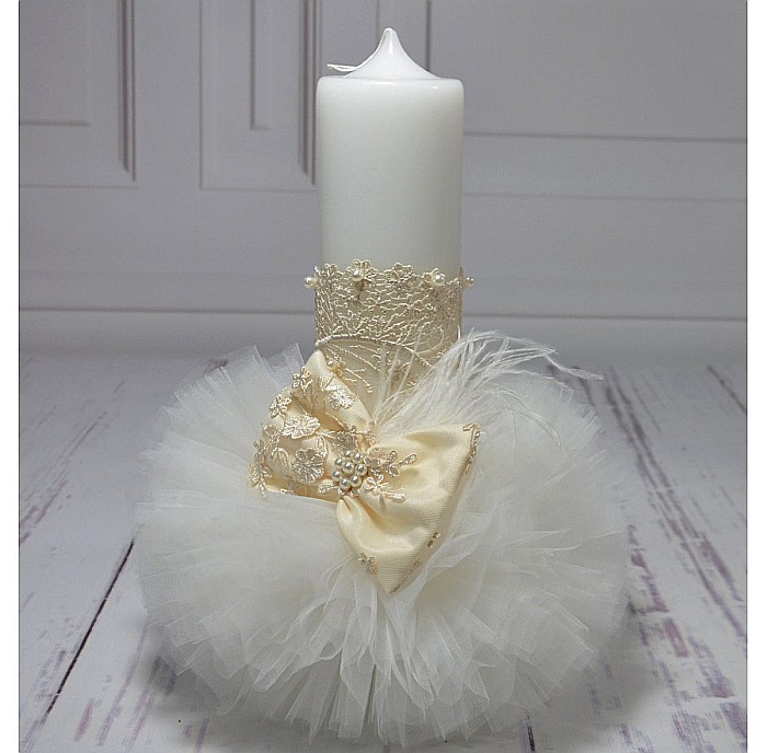 Lumanare botez fetita alb-ivoire Innocence [2]