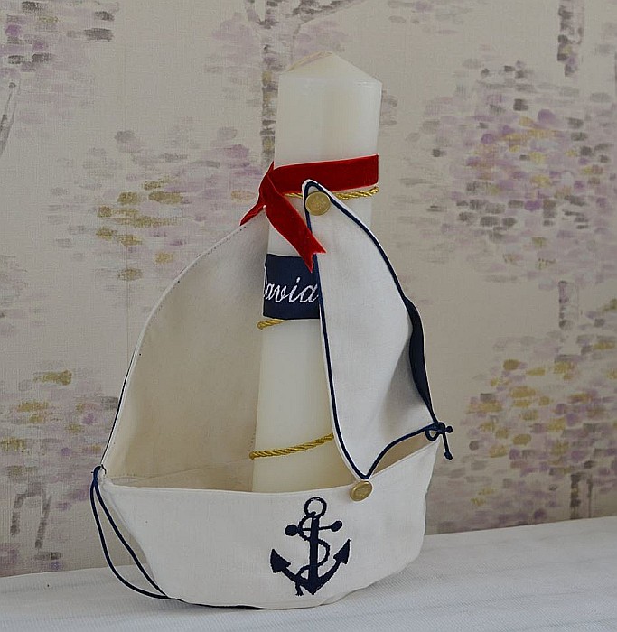 Lumanare de botez baiat, MARINAR 35 cm [2]