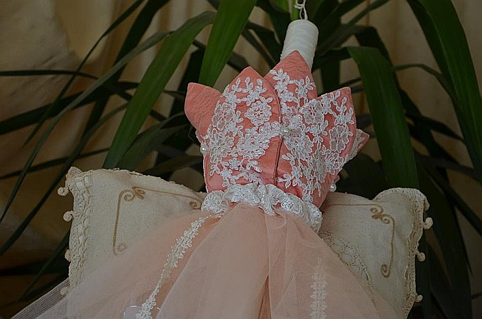 Lumanari botez biserica fetita, motiv floral Corai [2]