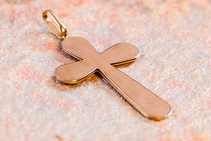 Medalion Cruce mare de aur 14k damac- Bijuterii aur [4]