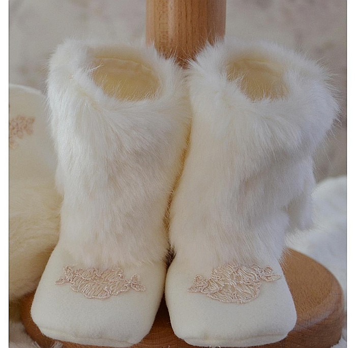 Palton de botez bebelusi fetite SNOW Toamna-Iarna ocazii speciale, 3 piese [5]