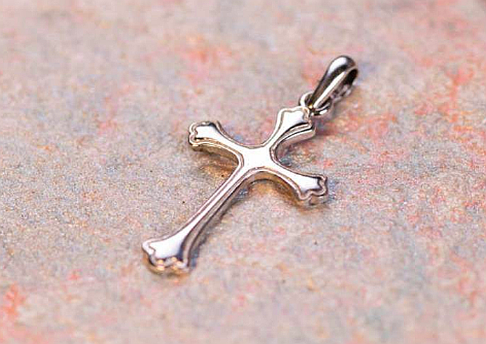 Pandantive din aur alb 14K dama Cruce Bijuterii aur [2]