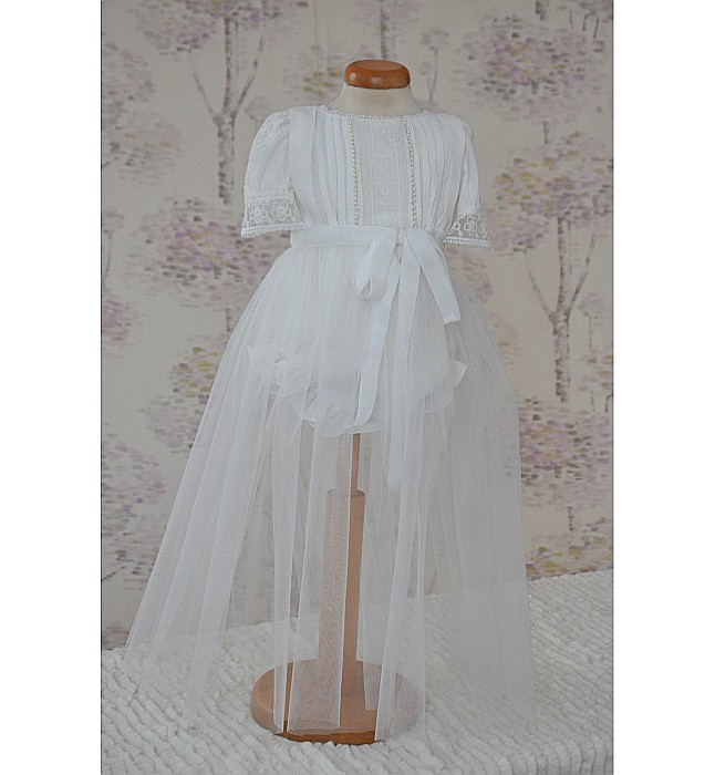 Rochita botez bebe alba pentru vara, Little White Angel [3]