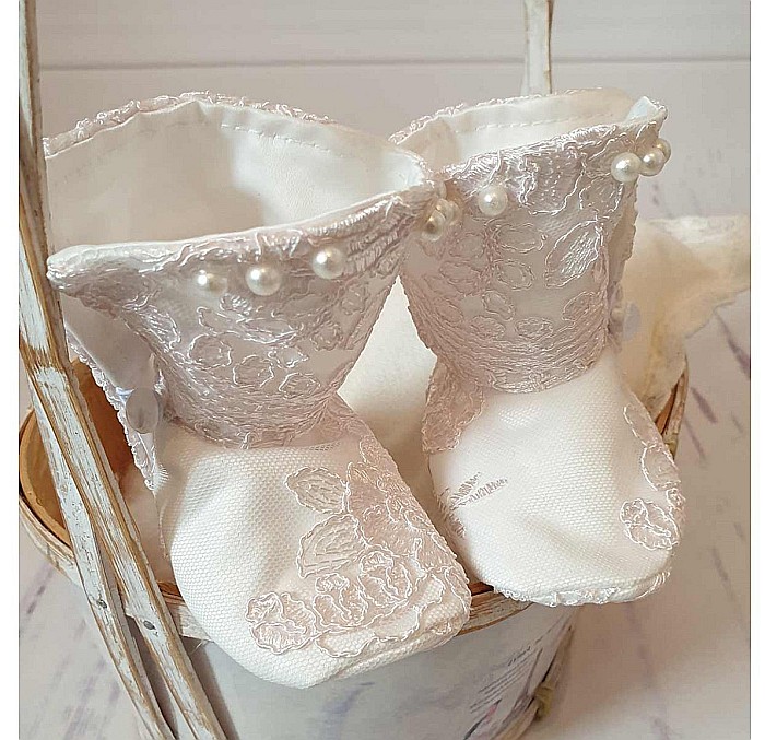 Rochita de botez roz fete fetite Antoinette - set elegant organza si dantela [5]