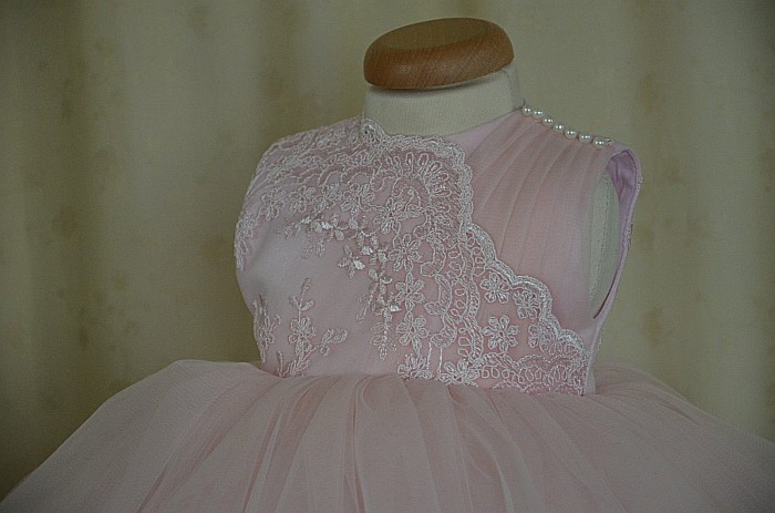 Rochita de botez roz pentru vara Erika- set organza 3 piese [4]