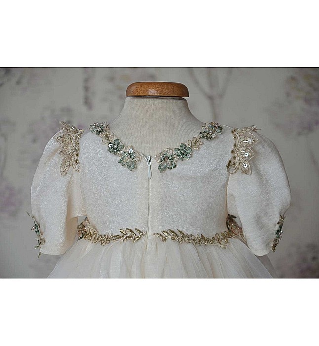 Rochita set de botez printesa de primavara-vara cu dantela bej , My Precious [6]