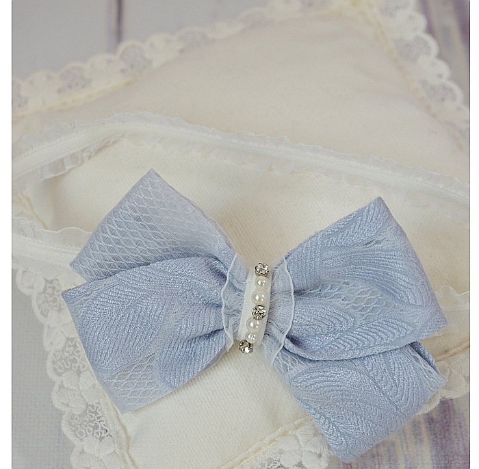 Rochite botez fete compleu bleu pentru vara, 3 piese, Lily [4]