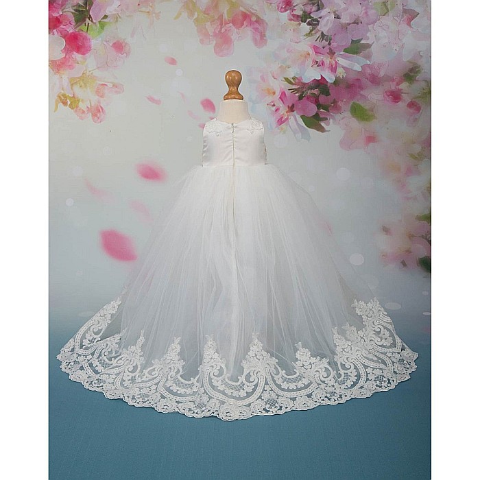 Rochite botez fete, set dantela alba MARIA ANTOANETA, 3 piese [3]