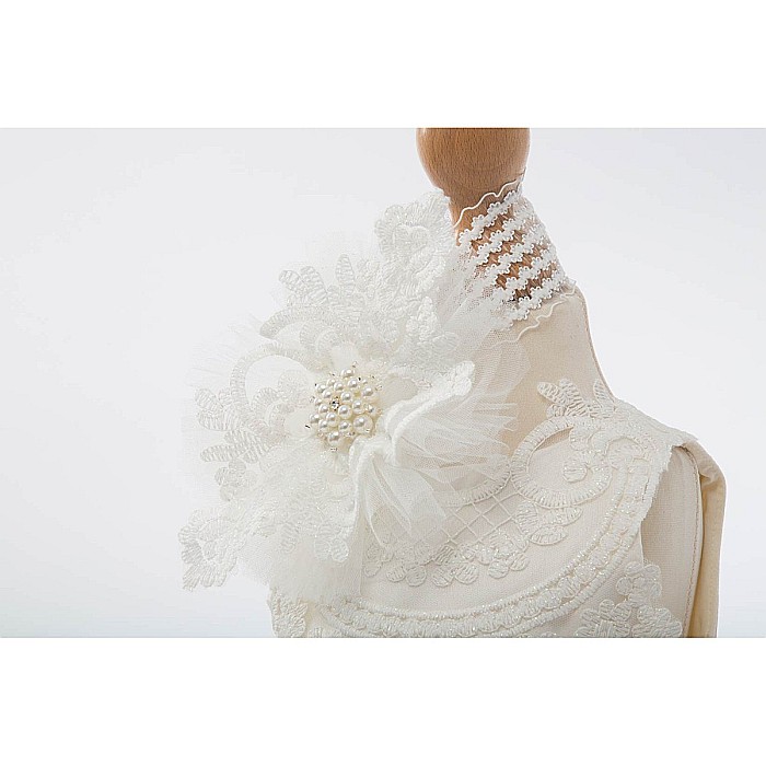 Rochite botez fete, set dantela alba MARIA ANTOANETA, 3 piese [4]