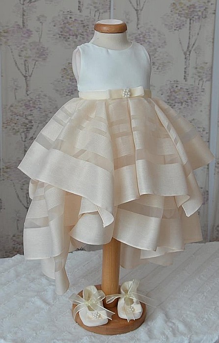 Rochite botez fetite bebe, de vara, AMELIE realizata din organza fina, 3 piese [4]