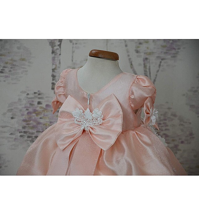 Rochite botez fetite bebe pentru vara din organza corai si dantela 3D, ELIZABETH [6]