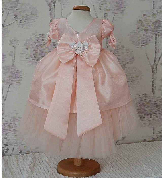 Rochite botez fetite bebe pentru vara din organza corai si dantela 3D, ELIZABETH [2]