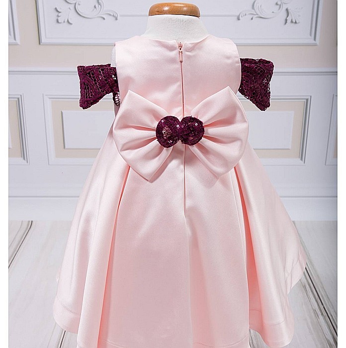 Rochite Botez Fetite elegante roz de Vara, CARLA [3]