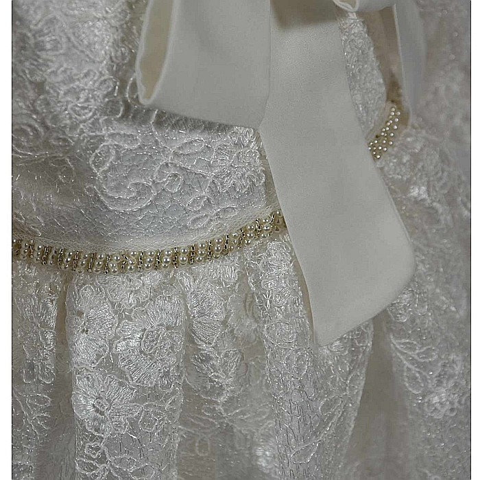 Rochite botez fetite Roberta- set elegant superb din dantela alba, 4 piese [6]