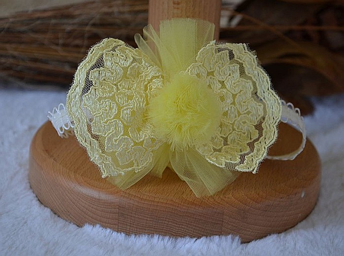 Rochite botez fetite vara SUNSHINE- set de vara tull galben si dantela, 3 piese [2]
