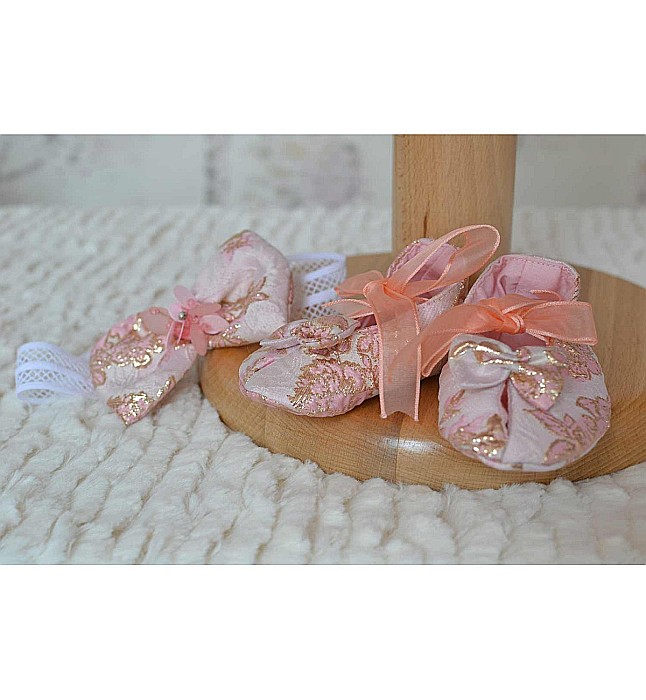 Rochite de botez- Rochita botez fete vara roz ROSE, 3 piese [5]