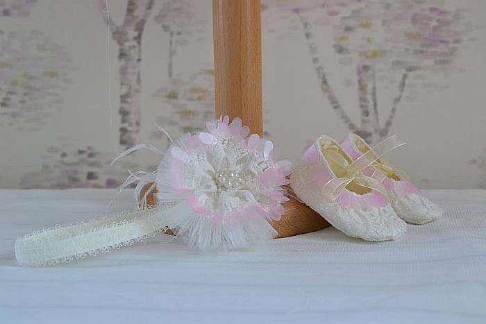 Rochite roz botez vara Mademoiselle - set chic din paiete, 3 piese [2]