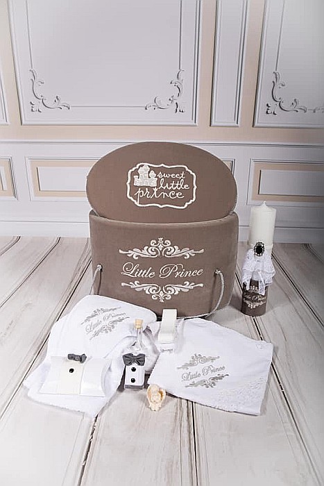 Set complet costumas, lumanare si trusou de botez Julian [8]