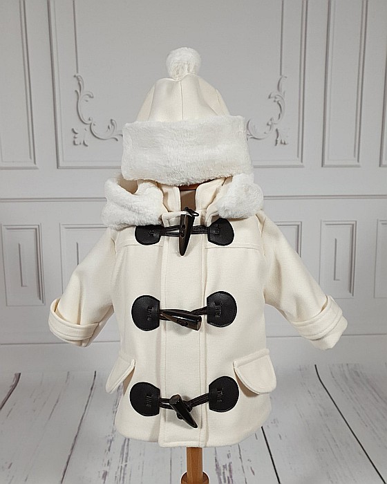 Set palton stofa si caciulita botez baiat iarna, Frozen [3]