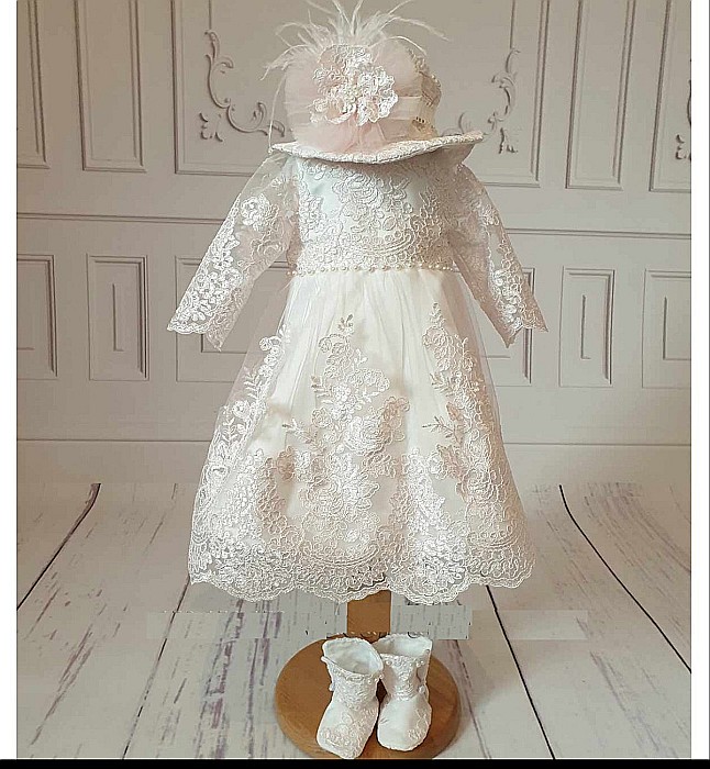 Set rochita palton de botez fetite, Antoinette [3]