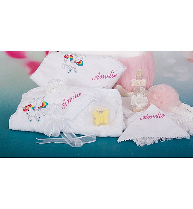 Trusou botez fetite biserica personalizat UNICORN 9 piese [2]