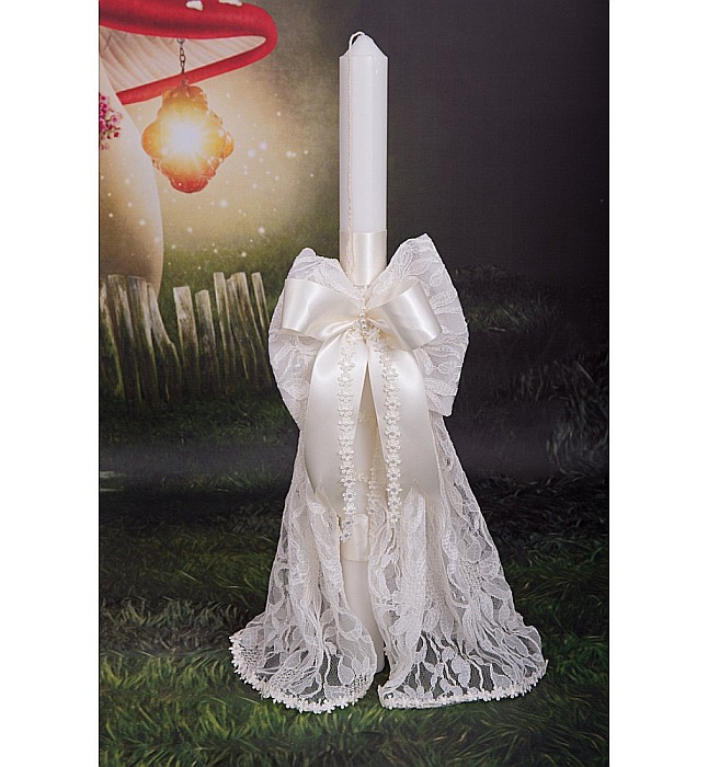 Trusou botez fetite cu lumanare botez, Antique [3]