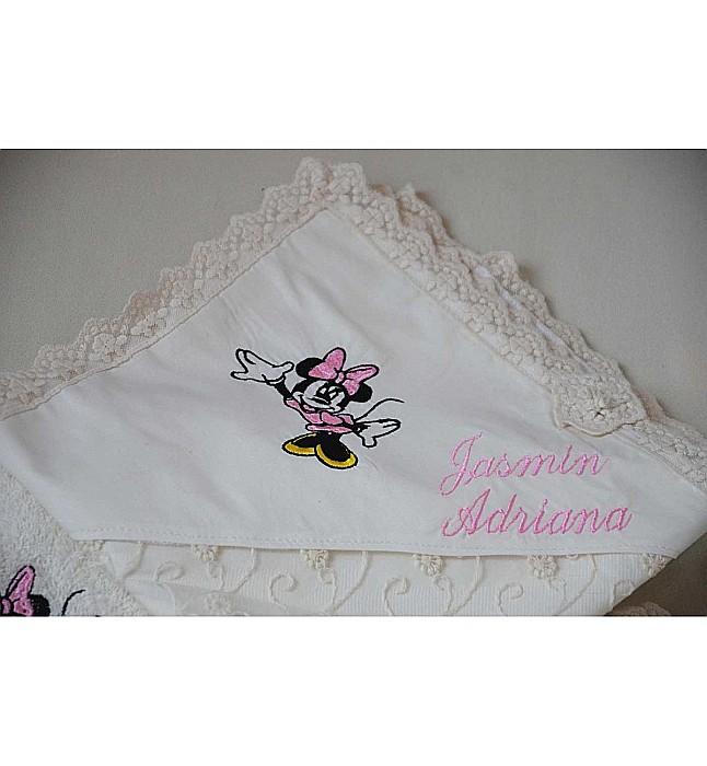 Trusou botez fetite personalizat Biserica roz, Pink Minnie [3]