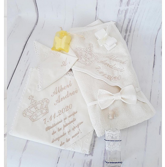 Trusou de botez ivoire baiat elegant biserica Avorio [2]