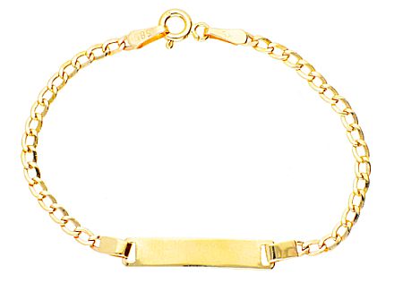 Bratari din aur - Bijuterii aur galben - Bratara aur copii cu placuta gravabila