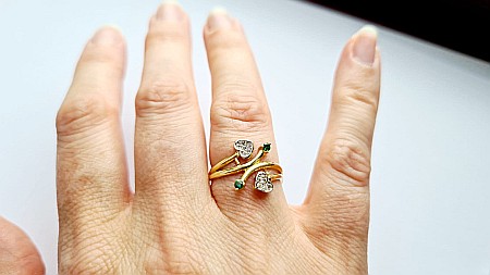 Bijuterii inel de aur galben 14k colectie noua INIMIOARE R13 [2]