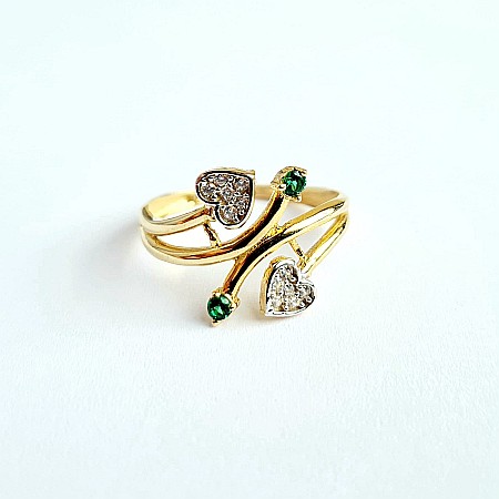 Inele de aur dama - Bijuterii inel de aur galben 14k colectie noua INIMIOARE R13