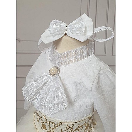 Body alb si accesorii de botez fete pentru vara Yasmine, 4 piese [4]