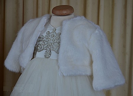 Paltonase botez - Bolero elegant de botez fetite din blanita ivoire, cvp13