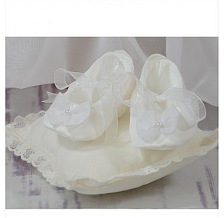 Accesorii hainute botez - Botosei voal alb de botez fetite, Elizabeth