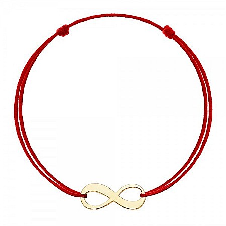Bratari din aur - Bratara aur 14k bebelusi copii snur rosu Infinit 11 mm