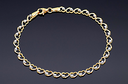 Bratara aur 14K mobila dama cu Inimioare - Bratari de aur femei [0]