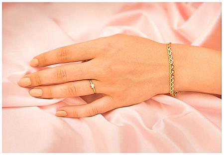 Bratara aur 14K mobila dama cu Inimioare - Bratari de aur femei [1]