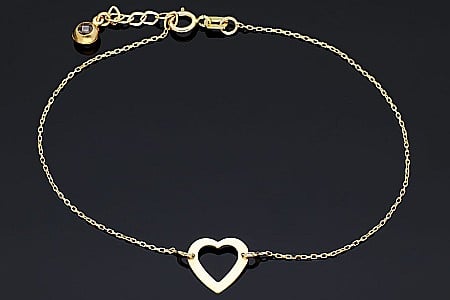 Bratara de aur 14k mobila dama contur Inimioara [0]