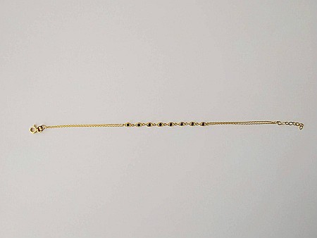 Bratara de aur 14K mobila reglabila dama cu pietre albastre [2]