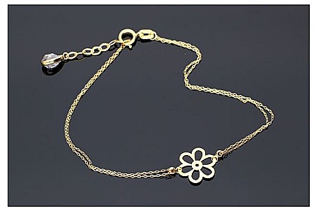 Bratari de aur dama - Bratara din aur galben 14K mobila reglabila Floare