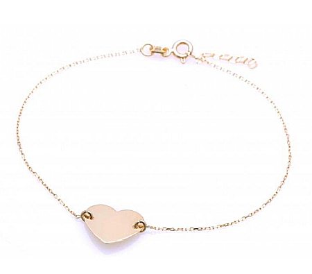 Bratara reglabila din aur 14K mobila dama cu Inimioara gravabila [1]