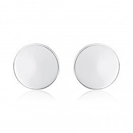 Cercei aur alb 14K cu surub nou nascuti bebelusi Banuti 6mm [1]