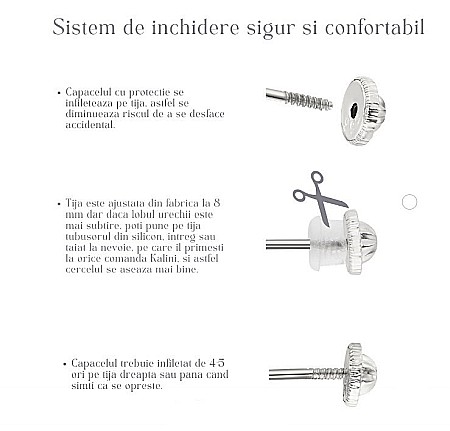 Cercei aur alb 14K nou nascuti bebelusi Piatra Safir [2]