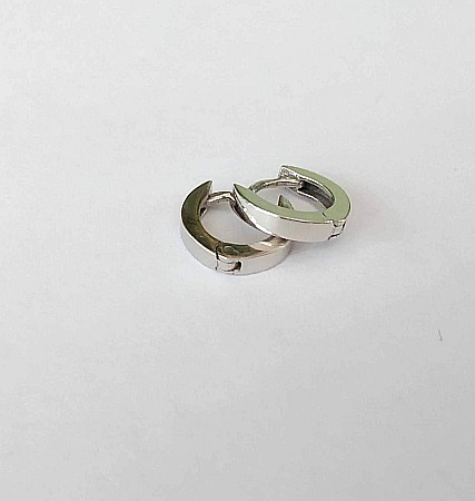 Cercei din aur - Cercei aur alb 14K nou nascuti bebelusi rotunzi tortite simple 6mm